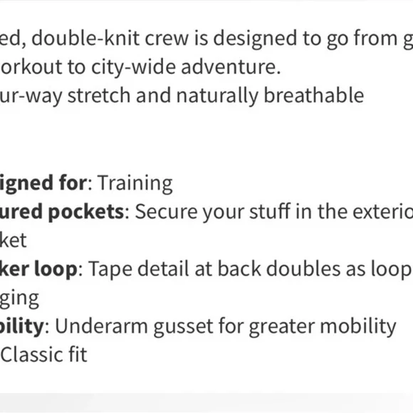 Lululemon At Ease Crew. Size Xxl. Never worn. Raw linen. - Picture 6 of 6